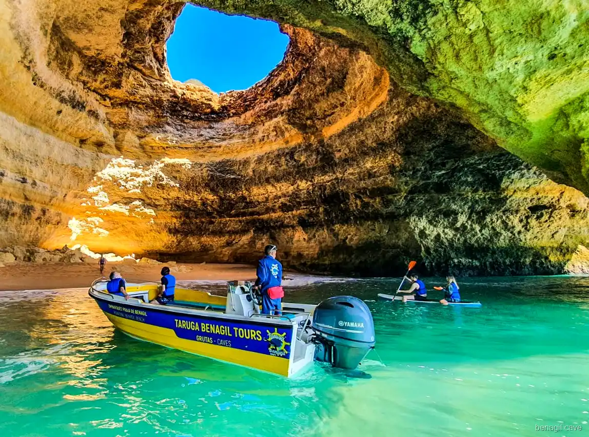 Praia da Marinha cliffs viewed during the Benagil Cave express tour