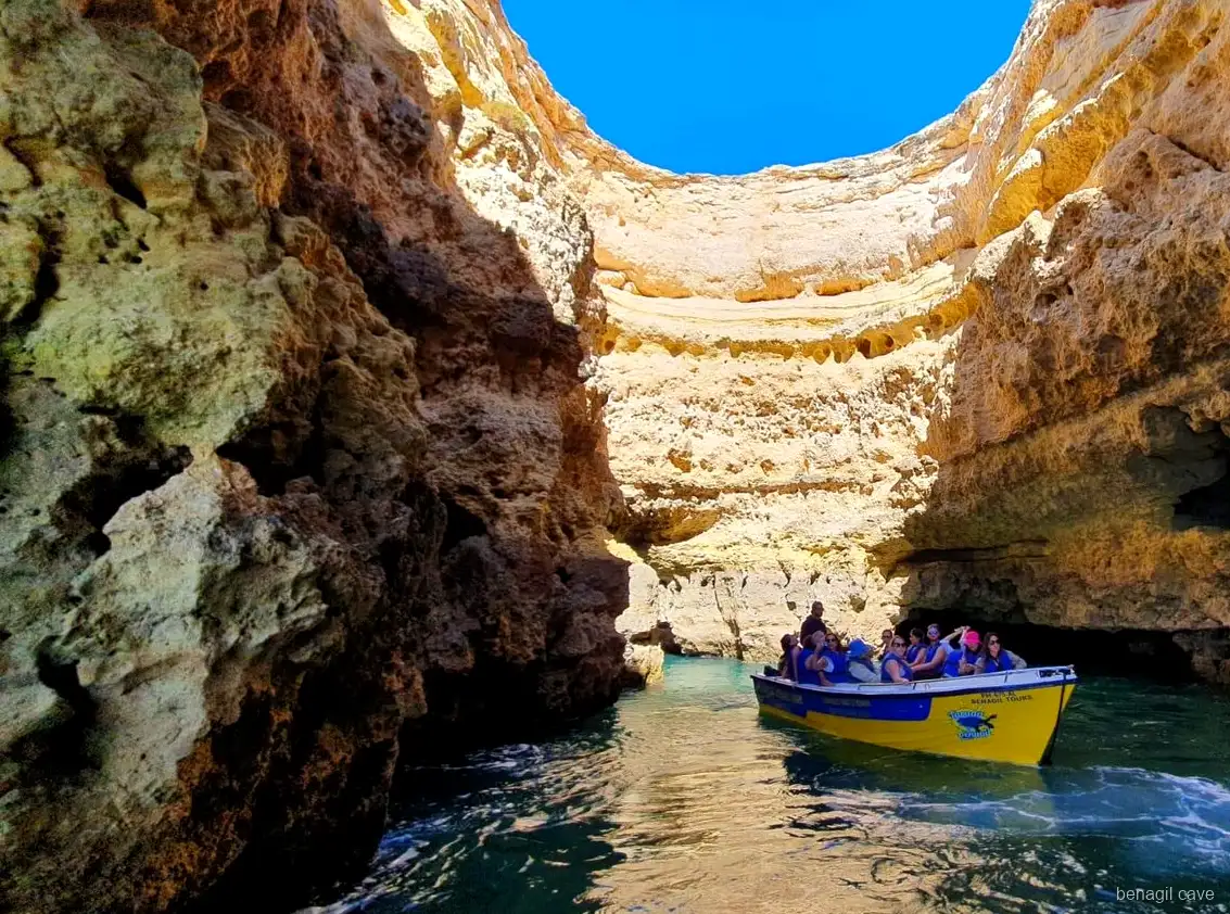 Secluded desert beach cove near Benagil visited on the express tour