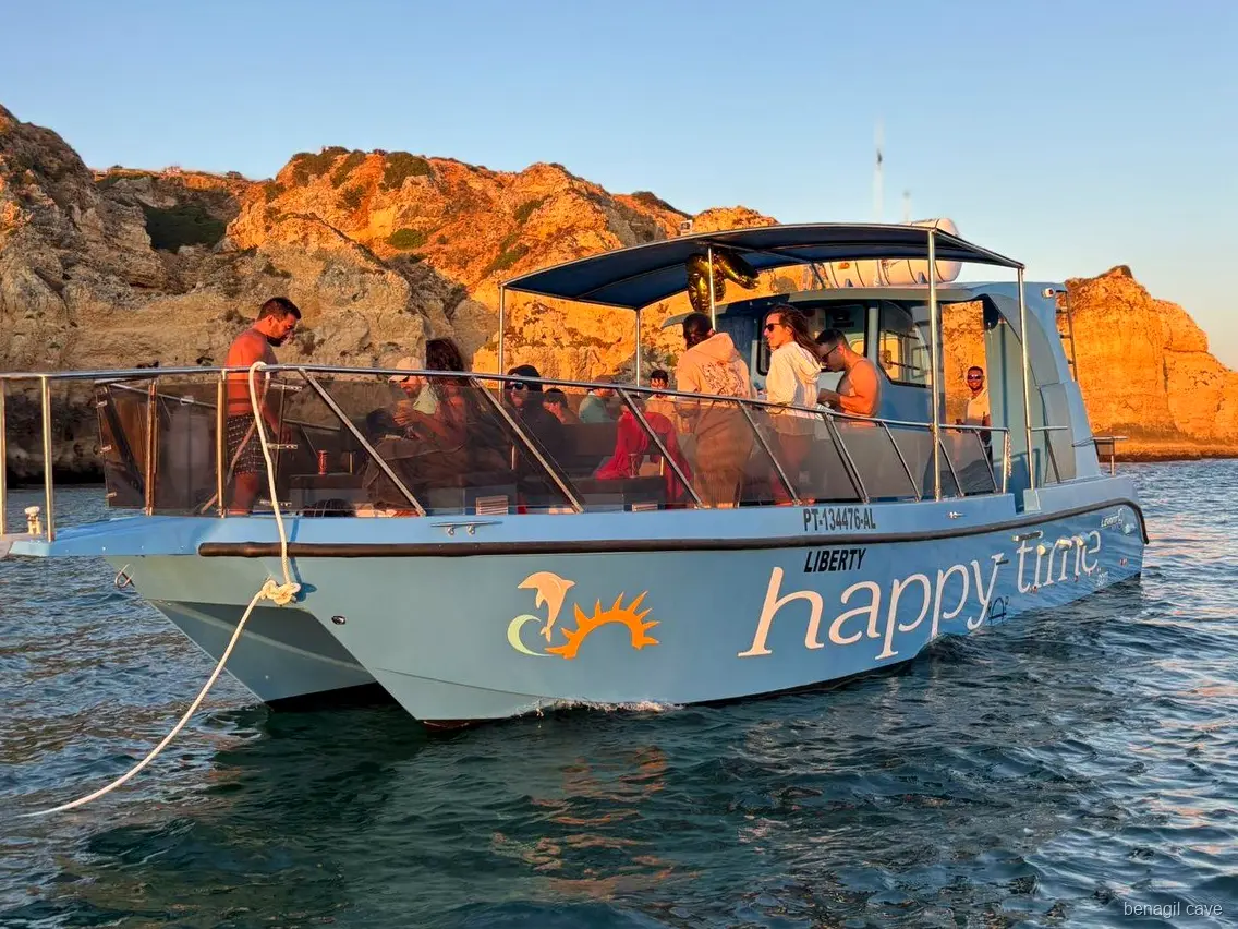 Algar de Benagil viewed from the Lagos catamaran family tour